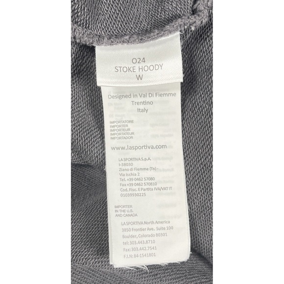 La Sportiva Stoke Hoodie Women L Carbon/Hibiscus Sweatshirt French Terry - Picture 12 of 14
